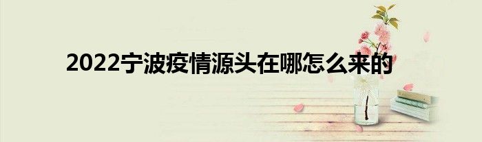 2022宁波疫情源头在哪怎么来的