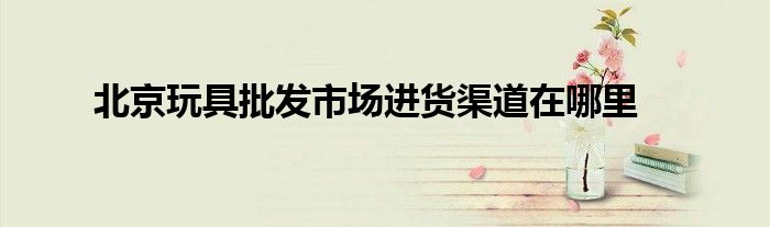 北京玩具批发市场进货渠道在哪里