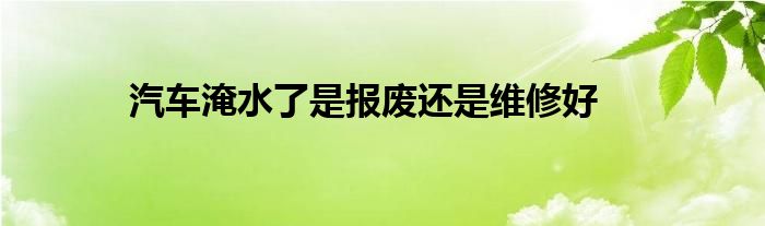 汽车淹水了是报废还是维修好