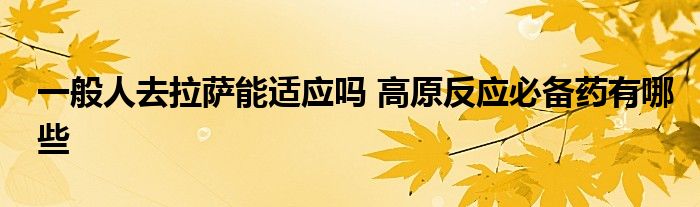 一般人去拉萨能适应吗 高原反应必备药有哪些