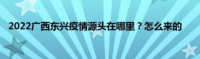 2022广西东兴疫情源头在哪里？怎么来的