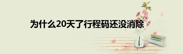 为什么20天了行程码还没消除