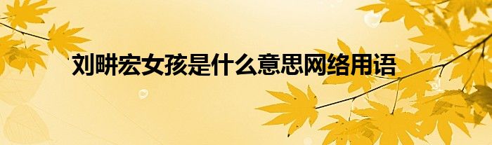 刘畊宏女孩是什么意思网络用语