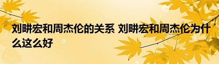 刘畊宏和周杰伦的关系 刘畊宏和周杰伦为什么这么好