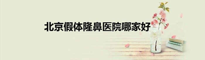 北京假体隆鼻医院哪家好
