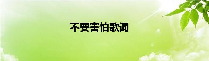 不要害怕歌词