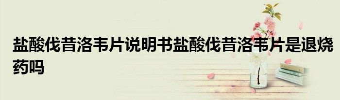 盐酸伐昔洛韦片说明书盐酸伐昔洛韦片是退烧药吗