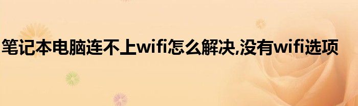 笔记本电脑连不上wifi怎么解决,没有wifi选项
