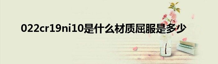 022cr19ni10是什么材质屈服是多少