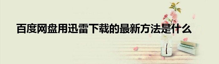 百度网盘用迅雷下载的最新方法是什么