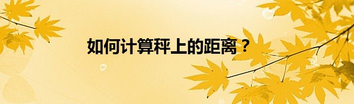 如何计算秤上的距离？