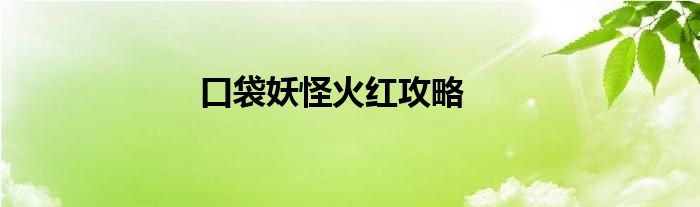 口袋妖怪火红攻略