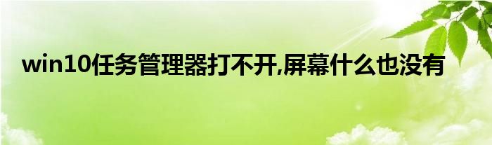 win10任务管理器打不开,屏幕什么也没有