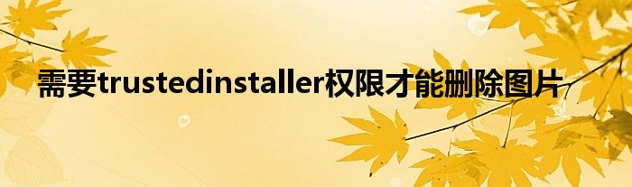 需要trustedinstaller权限才能删除图片