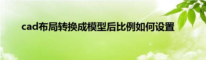 cad布局转换成模型后比例如何设置