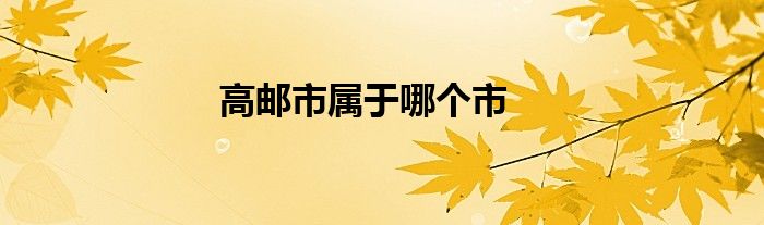高邮市属于哪个市