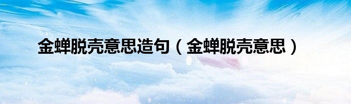 金蝉脱壳意思造句（金蝉脱壳意思）