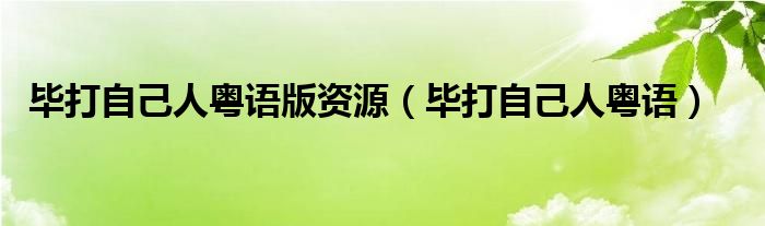 毕打自己人粤语版资源（毕打自己人粤语）
