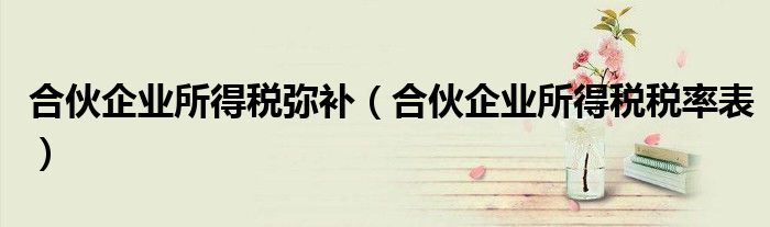 合伙企业所得税弥补（合伙企业所得税税率表）