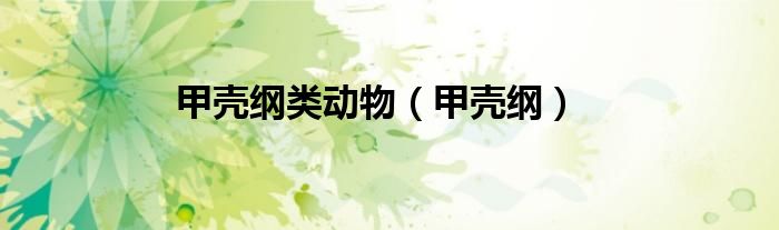 甲壳纲类动物（甲壳纲）