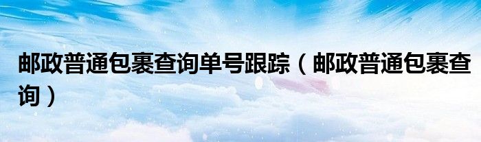 邮政普通包裹查询单号跟踪（邮政普通包裹查询）