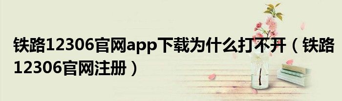 铁路12306官网app下载为什么打不开（铁路12306官网注册）