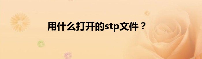 用什么打开的stp文件？
