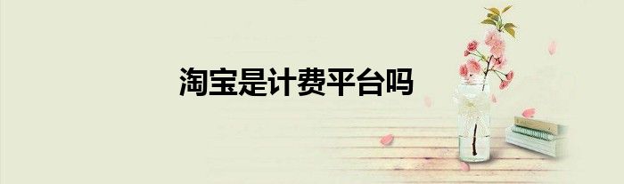 淘宝是计费平台吗