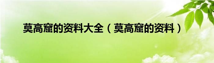 莫高窟的资料大全（莫高窟的资料）