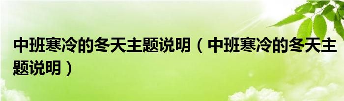 中班寒冷的冬天主题说明（中班寒冷的冬天主题说明）