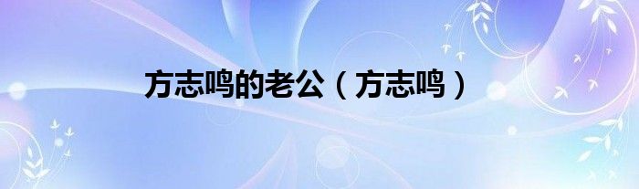 方志鸣的老公（方志鸣）