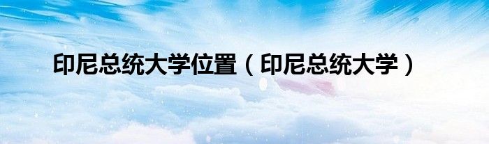 印尼总统大学位置（印尼总统大学）