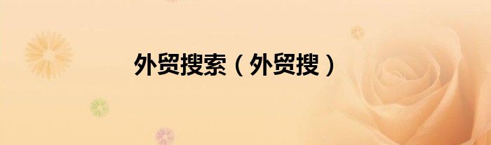 外贸搜索（外贸搜）