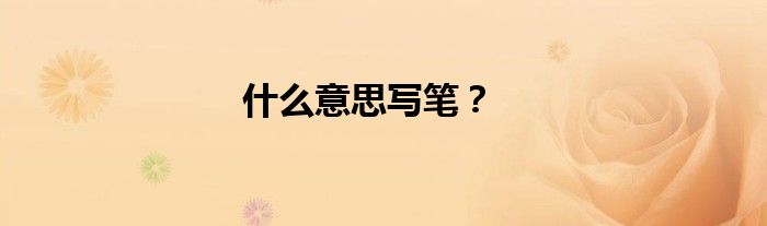什么意思写笔？