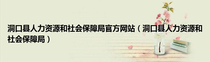 洞口县人力资源和社会保障局官方网站（洞口县人力资源和社会保障局）
