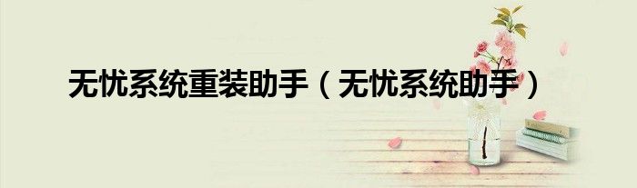 无忧系统重装助手（无忧系统助手）