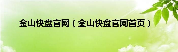 金山快盘官网（金山快盘官网首页）