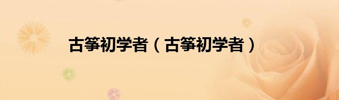 古筝初学者（古筝初学者）