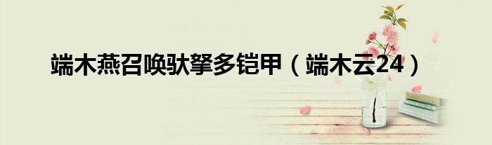 端木燕召唤驮拏多铠甲（端木云24）