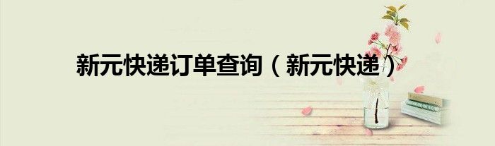 新元快递订单查询（新元快递）