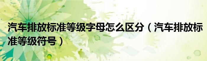 汽车排放标准等级字母怎么区分（汽车排放标准等级符号）