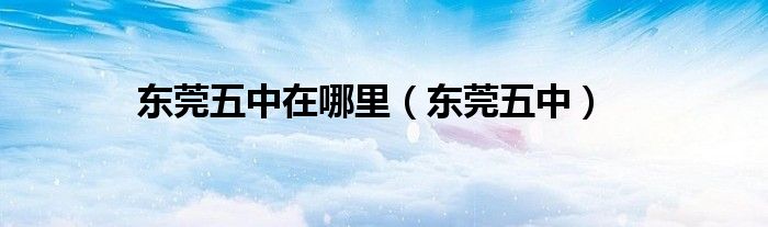 东莞五中在哪里（东莞五中）