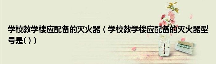 学校教学楼应配备的灭火器（学校教学楼应配备的灭火器型号是( )）