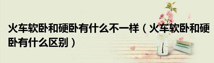 火车软卧和硬卧有什么不一样（火车软卧和硬卧有什么区别）