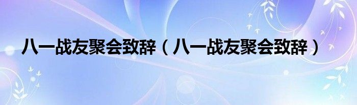 八一战友聚会致辞（八一战友聚会致辞）