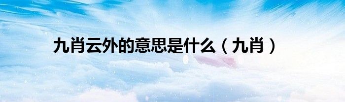 九肖云外的意思是什么（九肖）