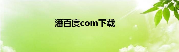 潘百度com下载