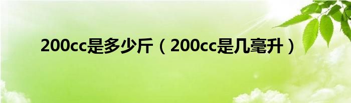 200cc是多少斤（200cc是几毫升）