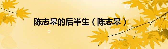 陈志皋的后半生(陈志皋)