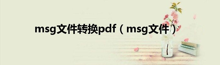 msg文件转换pdf（msg文件）